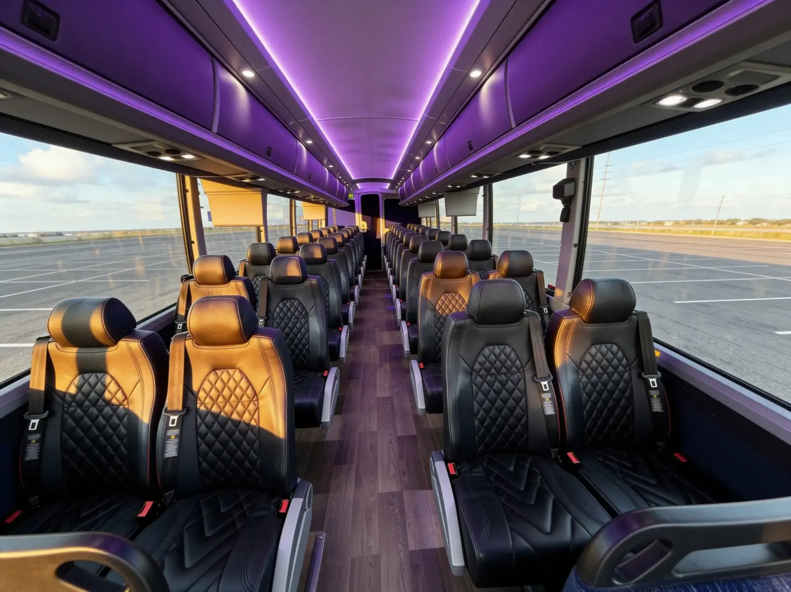 charter bus rental interior
